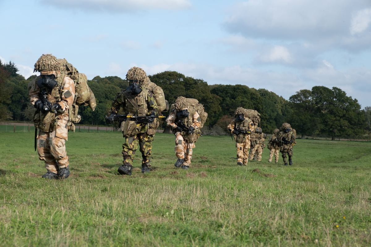 Defence personnel in field training